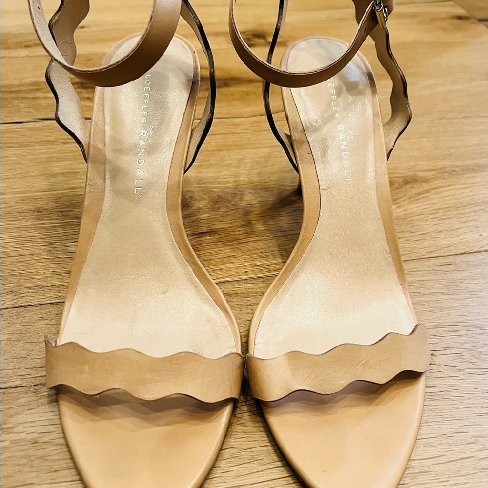 Loeffler Randall Beige Scalloped Sandals